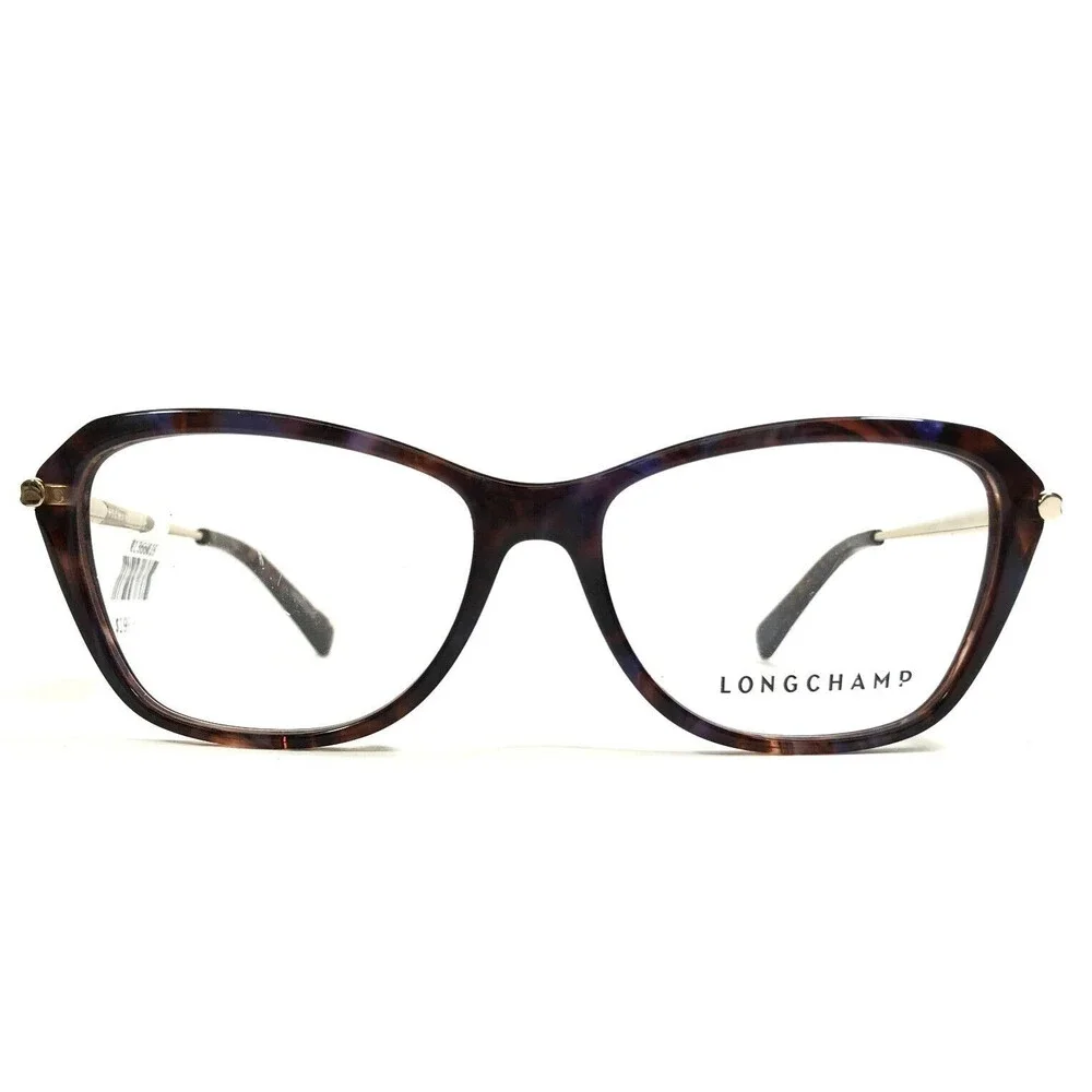 Longchamp Eyeglasses Frames LO2617 252 Tortoise Blue Gold Cat Eye 53-15-135
